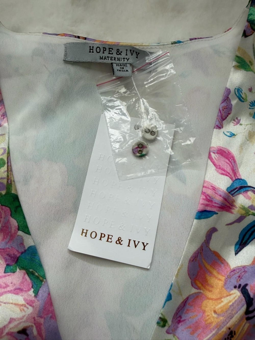 HOPE & IVY Maternity Floral Maxi Dress with Lace Waist - Wadding Guest Romantic - Picture 14 of 16